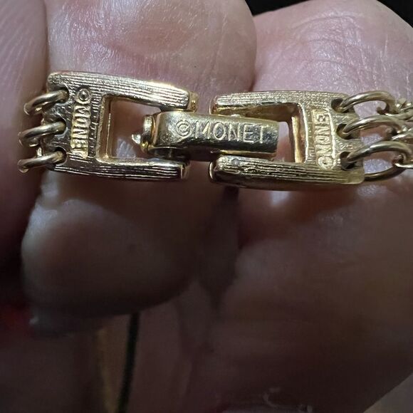 MONET 70s/80s Long Multi Strand Gold Plated Necklace - Picture 3 of 3